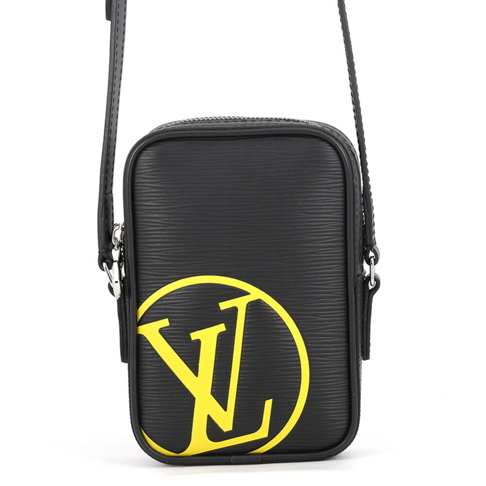 Louis Vuitton Epi Danube PM Shoulder Bag LV Circle M55120 Black Handbag for M...